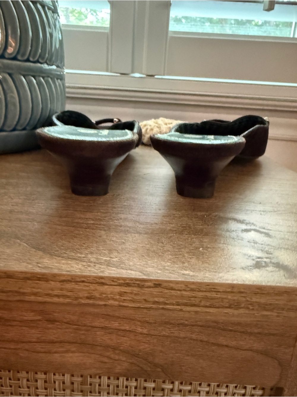 Cole Haan Brown Suede Kitten Heel Mule with Metal Bit - Picture 5 of 5